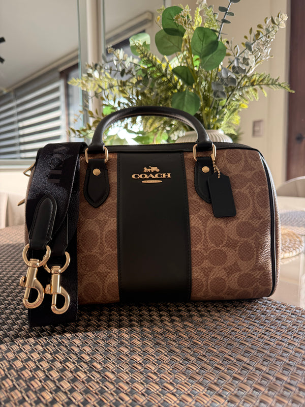 Cartera Rowan Satchel Cafe/Negro